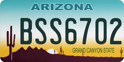 AZ license plate BSS6702