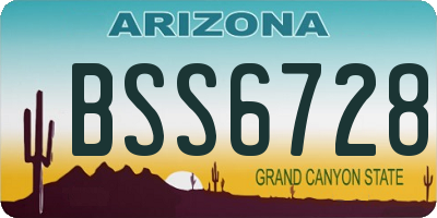 AZ license plate BSS6728