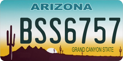 AZ license plate BSS6757