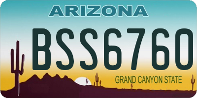 AZ license plate BSS6760