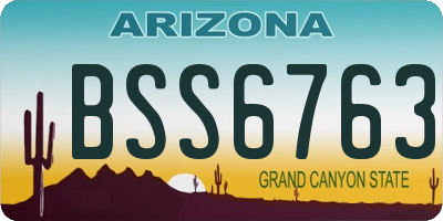 AZ license plate BSS6763