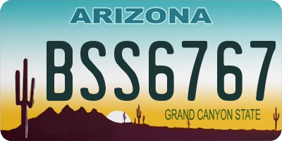 AZ license plate BSS6767