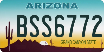 AZ license plate BSS6772