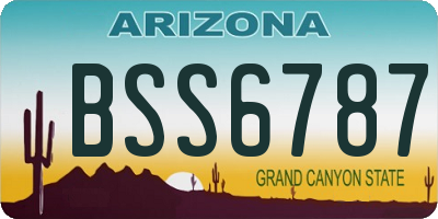 AZ license plate BSS6787