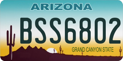 AZ license plate BSS6802