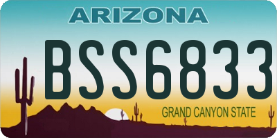 AZ license plate BSS6833