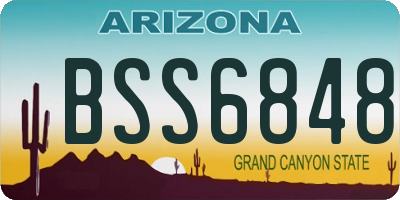 AZ license plate BSS6848