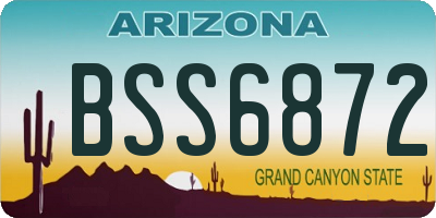 AZ license plate BSS6872