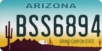 AZ license plate BSS6894