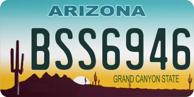 AZ license plate BSS6946