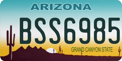 AZ license plate BSS6985