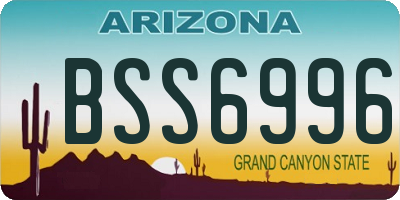 AZ license plate BSS6996