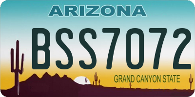 AZ license plate BSS7072