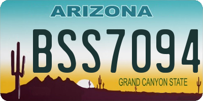AZ license plate BSS7094