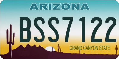 AZ license plate BSS7122