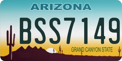AZ license plate BSS7149