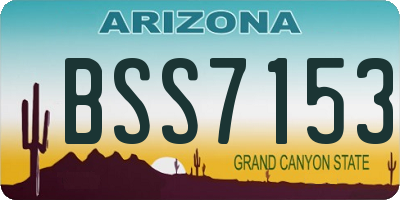 AZ license plate BSS7153