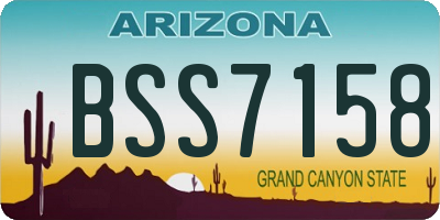AZ license plate BSS7158