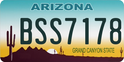 AZ license plate BSS7178