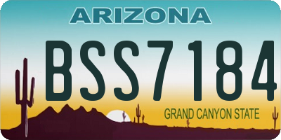AZ license plate BSS7184