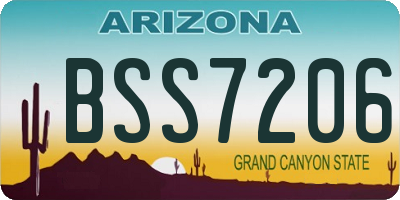 AZ license plate BSS7206