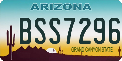 AZ license plate BSS7296