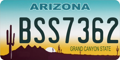 AZ license plate BSS7362