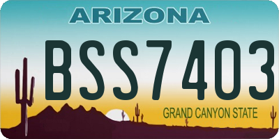 AZ license plate BSS7403