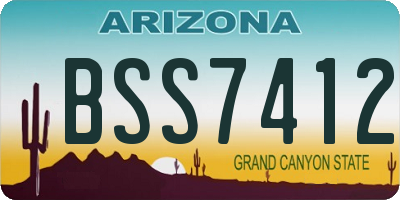 AZ license plate BSS7412