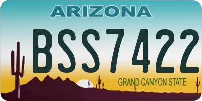 AZ license plate BSS7422