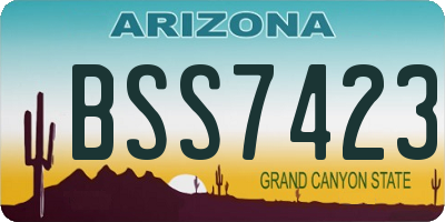 AZ license plate BSS7423