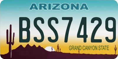 AZ license plate BSS7429