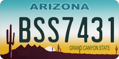 AZ license plate BSS7431