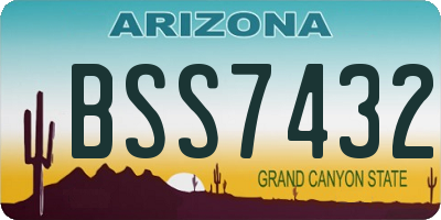 AZ license plate BSS7432