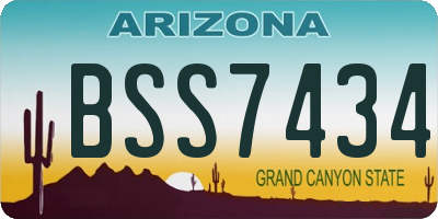 AZ license plate BSS7434