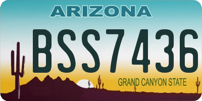 AZ license plate BSS7436