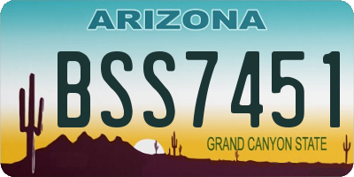 AZ license plate BSS7451