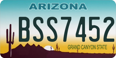 AZ license plate BSS7452