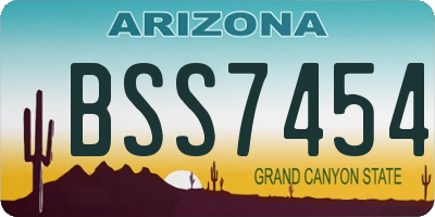 AZ license plate BSS7454