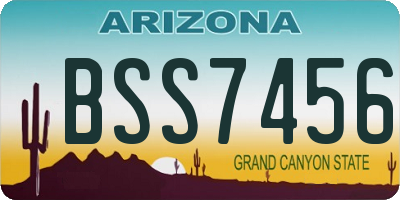 AZ license plate BSS7456