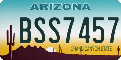 AZ license plate BSS7457