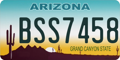 AZ license plate BSS7458