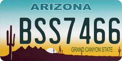 AZ license plate BSS7466