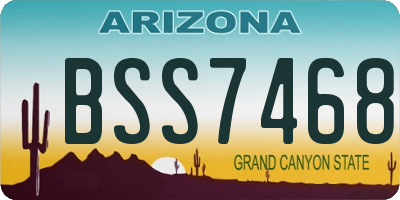 AZ license plate BSS7468