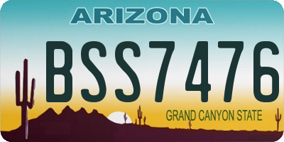 AZ license plate BSS7476