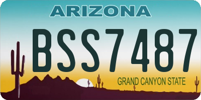 AZ license plate BSS7487