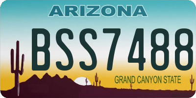 AZ license plate BSS7488