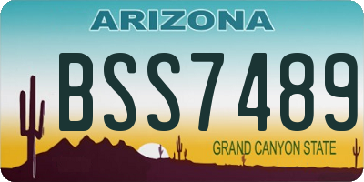 AZ license plate BSS7489