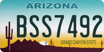 AZ license plate BSS7492