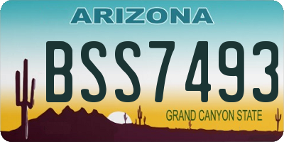 AZ license plate BSS7493